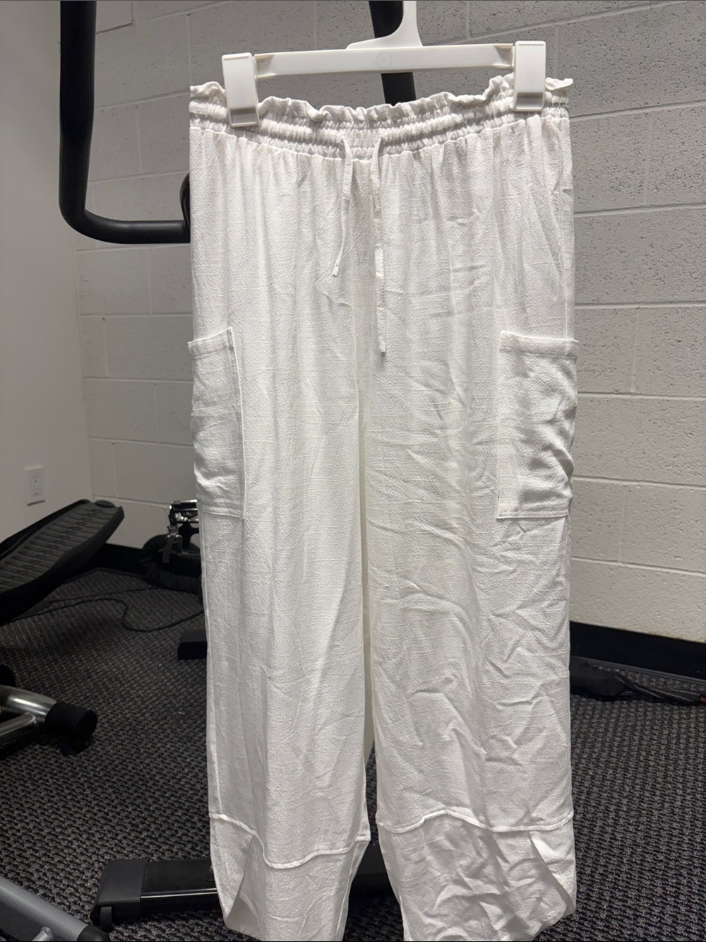 Men's Relaxed White Drawstring Joggers
